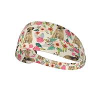 Border Terrier Florals Crème,Bandeau de Sport Unisexe, Bandeau élastique Multi-usages pour Cheveux