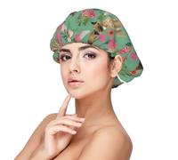 Border Terrier Florals Race de chien,Bonnet de nuit en satin réglable en soie pour adulte, bonnet de nuit élastique pour femme
