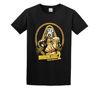 Borderlands 2 Soundtrack Pullover Men's Crewneck T-Shirt Short Sleeve Top Unisex Pure Cotton Tee Black XL