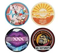 Borderlands Lot de 4 dessous de verre en métal sous licence officielle 89 mm avec base en liège, designs uniques pour les fans et les collectionneurs