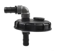 Bordfly IBC Couvercle de réservoir DN150 avec raccord de pompe, couvercle IBC DN150 en plastique avec raccord de tuyau et système de ventilation pour réservoir d'eau de pluie (32 mm)