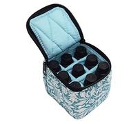 Bordhap 9 Bouteilles D' Essentielle éTui de Transport Organisateur D'Huiles Essentielles Antichoc Sac de Voyage Approprié (Bleu)