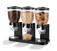 BORDRISE Distributeur De Céréales, Lot De 3 Capacité 2L Capacité Totale 6L Triple Distributeur de Céréales et Bonbons Compartiment Pour Cornflakes Bonbons Noix Riz Sucreries Et Grains De Café