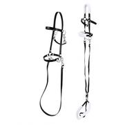 BORDRISE Lot de 2 bridons-licols en Similicuir et Peluche | Bridon réglable adapté à différentes tailles de tête Accessoire de bridon pour l'entraînement