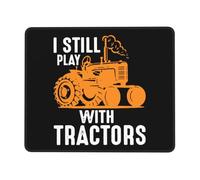 Bords Cousus Tapis de Gaming, Je Joue Encore avec des tracteurs, Base en Caoutchouc Tapis de Souris Gamer, Gamer Mouse Pad, 25X30cm, PC, Joueurs Professionnels, Souris