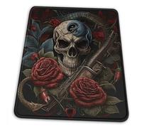Bords Cousus Tapis De Souris D'Ordinateur Crâne Abstrait, Serpent, Roses, Gothique, Sombre 25X30Cm, Gaming Mousepad Lavable Tapis De Souris Gamer pour Souris Jeux Pc