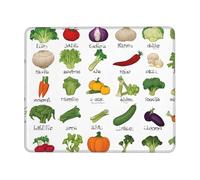 Bords Cousus Tapis De Souris Gaming Introduction De Divers Légumes 25X30Cm, Mousepad Optimisé Tapis De Souris Gamer pour Pc Les Capteurs De Jeu Bureau