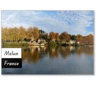 Bords de Seine En Automne À Melun, Aimant de Réfrigérateur