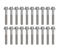 BORDSTRACT 20Pcs Flanged Hex Head Bolts, M10 x 1.5 20mm Length A2 70 Stainless Steel with Gasket DIN6921 Coarse Thread for Machinery Automotive Repair Home DIY (M10*65)