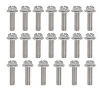 BORDSTRACT 20Pcs Flanged Hex Head Bolts, M10 x 1.5 20mm Length A2 70 Stainless Steel with Gasket DIN6921 Coarse Thread for Machinery Automotive Repair Home DIY (M10*35)