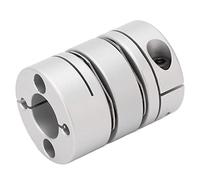 BORDSTRACT Accouplement à Membrane, Diamètre Intérieur 10-12 Mm D26 Mm, Connecteur D'arbre De Moteur à Double Membrane En Alliage D'aluminium Pour Connecter la Transmission D'arbre De Servomoteur