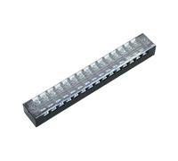 BORDSTRACT Bloc de bornes TB-1520, 4 PCS Conducteur en Cuivre 15A 600V, 20 pôles double rangée, Bloc d'écran de câble pour génie électrique