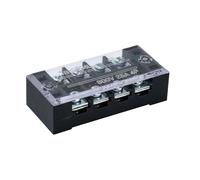 BORDSTRACT Bloc de bornes TB-2504, 6 PCS Conducteur en ignifuge 25A 600V, 4 pôles double rangée, Bloc d'écran de câble pour génie électrique