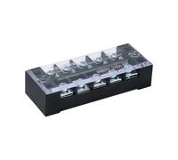 BORDSTRACT Bloc de bornes TB-2505, 6 PCS Conducteur en Cuivre 25A 600V, 5 pôles double rangée, Bloc d'écran de câble pour génie électrique