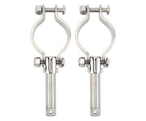 BORDSTRACT Clamp on Oar Locks, No Drill Side Mount Design, 1 Pair Oar Socket, 1 3/8in-1 3/4in ID, Polished 316 Steel for Boat and Small Vessels