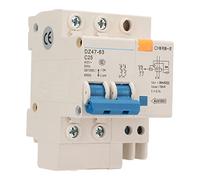 BORDSTRACT Disjoncteur Miniature, 2P 25A 400V 6000A Montage sur Rail DIN PA66 Shell modulaire pour boîte de Distribution d'éclairage Domestique (DZ47LE-63 C40)