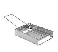 BORDSTRACT Grille-pain Four Grille-pain, Grille-pain Pliable à Main, Acier Inoxydable Barbecue Plaque Cuisson Rectangle, Plaque Pain Grille-pain Camping Ustensiles Cuisine Pour Cuisiner, Rôtir