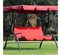 BORDSTRACT Housse de Coussin pour balançoire d'extérieur, Coussin pour Chaise Pliante à 3 Places pour Meubles de Jardin de Rechange pour Banc de Jardin (Rouge)