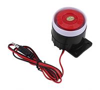 BORDSTRACT Mini Sirène Rouge, Klaxon D'alarme Filaire DC 12V, D'avertissement de Système Sonore Sécurité à Domicile 110 DB pour Garage Magasin Bureau Domi