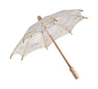 BORDSTRACT Ombrelle Dentelle, Parasol de Mariage Mariée Femme en Dentelle Blanche Grand, Accessoires Photo pour Décoration (Crème Grand)