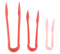 BORDSTRACT Pinces à Grille-pain, 3 Tailles De Pinces à Pain Antidérapantes, Pinces Alimentaires En Plastique De 6/8/10 Po, Pinces De Service Multifonctions Résistantes à la Chaleur Grille-pain(Rouge)