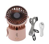 BORDSTRACT Portable Waist Clip On Fan Necklace Fan USB Fan with Lanyard Portable Neck Fan Hanging Neck Fan Indoor Outdoor Use (Pink)