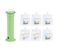 BORDSTRACT Remplisseur de purée de fruits Station de remplissage de sachets de nourriture réutilisable bébés Station de pressage nourriture semi-solide en bas âge Set de 7 sachets(Vert)