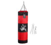 BORDSTRACT Sacs de Frappe Kit, Sac de Boxe Non-Rempli pour Enfan Adultes avec Bandage de Boxe, Chaînes et Crochet, Sportif Sac de Frappe Vide Suspendu, pour Kickboxing, Muay Thai(80CM-Rouge)
