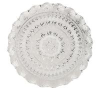 BORDSTRACT Turkish Tea Coffee Serving Tray Style Vintage Modèle en relief Assiette à café rond pour barre extérieur DESSERT (Silver)