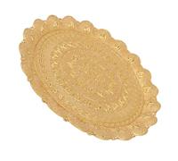 BORDSTRACT Turkish Tea Coffee Serving Tray Style Vintage Modèle en relief Assiette à café rond pour barre extérieur DESSERT (Gold)