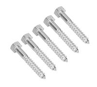 BORDSTRACT Vis Tire-Fond hexagonales M6 x 50 mm DIN571 Demi-Filetage 304 en Acier Inoxydable autotaraudeuses pour menuiserie en Bois 25 pièces (M8*60MM)