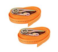 BORDTRACT 2PCS Sangles d'arrimage, Sangle d'arrimage rétractable, Fermeture à cliquet rétractable pour Motos, cargaisons, camions, Bagages(5M)