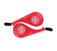 BORDTRACT Lot De 2 Coussinets De Frappe Pour Taekwondo En Cuir PU Et Rembourrage En éponge Haute Densité, équipement D'entraînement Pour Karaté, TKD, Arts Martiaux, Dojo(Rouge)