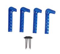 BORDTRACT Lot De 4 Protège-Patins à Glace en Plastique Dur Réglables pour Patins à Ressort Rétractables Housse De Protection pour à Ressort pour Patinage Artistique Hockey sur Glace(Bleu)