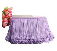 Bordure à franges Bordure à franges à pompons en polyester, largeur 15 cm, 1 yard (91 cm), for accessoires de robes, multicolore(Light Purple)