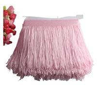 Bordure à franges Bordure à franges à pompons en polyester, largeur 15 cm, 1 yard (91 cm), for accessoires de robes, multicolore(Light Pink)