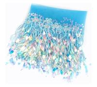 Bordure à franges Bordure à franges et pompons à paillettes 15 cm, 1 à 5 yards, multicolore(Light Blue,5Yards)