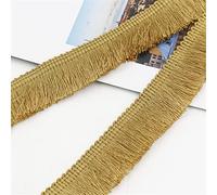 Bordure à franges en coton - 10 m - 25 mm - Bordure décorative - Dentelle au crochet - Ruban décoratif - Dentelle au crochet - Café léger