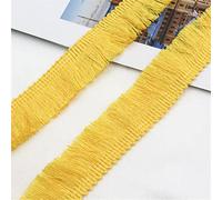 Bordure à franges en coton - 2 m - 25 mm - Bordure à franges - Ruban à franges - Ruban en dentelle pour vêtements, rideaux, accessoires de maison - Jaune