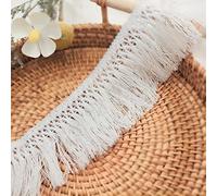 Bordure à franges en coton - 4 m et 6 cm - Bordure à franges - Bordure en dentelle - Bordure à franges - Bordure en dentelle - Bordure à franges - Bordure en dentelle - Bordure à franges - Bordure en