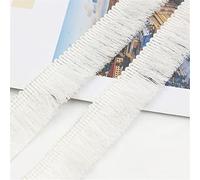 Bordure à franges en coton - 6 m - 25 mm - Bordure à franges - Ruban décoratif - Dentelle au crochet - Blanc non droit