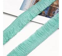 Bordure à franges en coton - 6 m - 25 mm - Pour vêtements, rideaux, accessoires de maison, bleu et vert