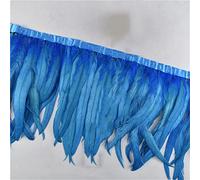 Bordure à franges en plumes, Coque queue de coq, garniture en plumes, 1 mètre, 10-12 pouces, multicolore, for artisanat, Costumes mariage(Blue)