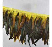 Bordure à franges en plumes, Coque queue de coq, garniture en plumes, 1 mètre, 10-12 pouces, multicolore for artisanat, Costumes, bricolage(Yellow)