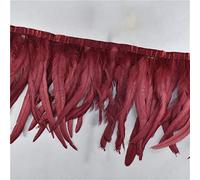 Bordure à franges en plumes, Coque queue de coq, garniture en plumes, 1 mètre, 10-12 pouces, multicolore, for artisanat, Costumes mariage(Wine Red)