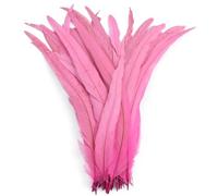 Bordure à franges en plumes, Plumes de coq multicolores 25-45 cm 50 pcs(Pink,14-16inch 35-40cm)