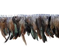 Bordure à franges en plumes, Plumes de queue coq poulet 5 mètres, largeur multicolore 10 à 15CM(Gray)