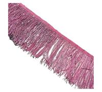 Bordure à franges Frange à paillettes et pompons de 10 cm for robe de danse latine, lot de 2/4/8 mètres, multicolore(Darkpink,2Meters)
