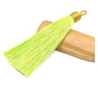 Bordure à franges Franges à pompons en rayonne et soie, multicolores, lot de 85 mm(Light Green,85mm 2PCS)