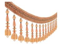 Bordure à franges Rideau à franges perlées de 3 yards, bordure d'abat-jour, embellissement maison faire soi-même(Orange)